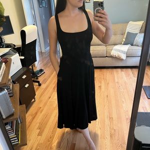Reformation Black Midi Dress with pockets!